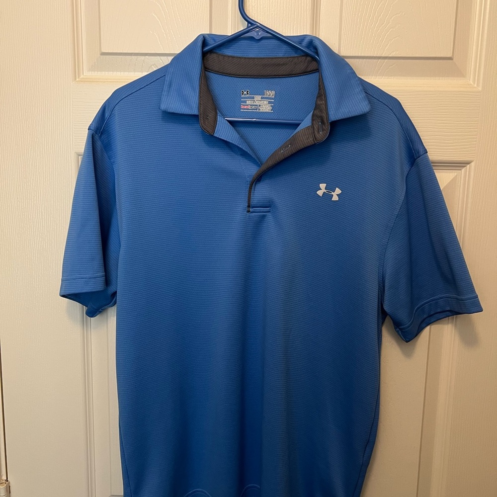 Under Armour Blue Polo Shirt Lightweight Breathable